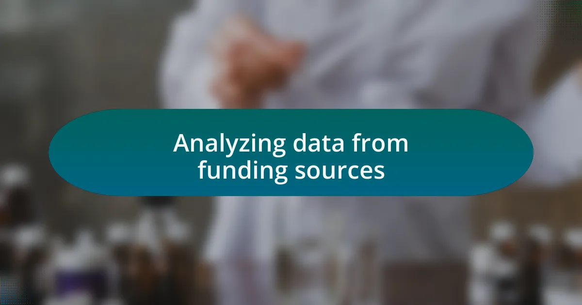Analyzing data from funding sources