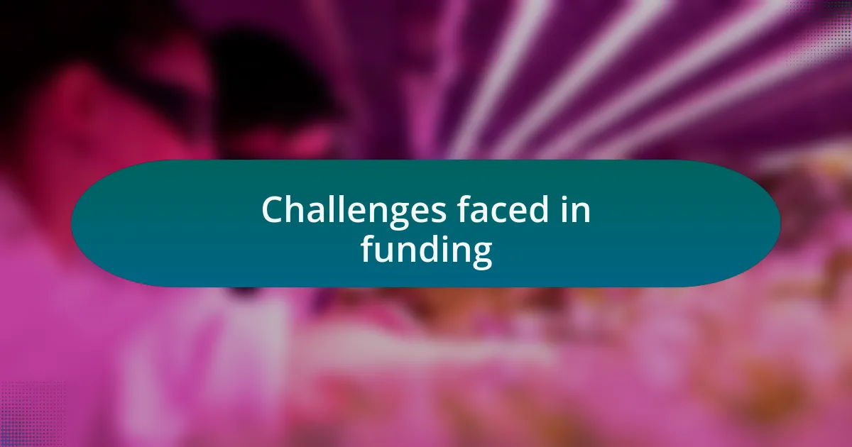 Challenges faced in funding
