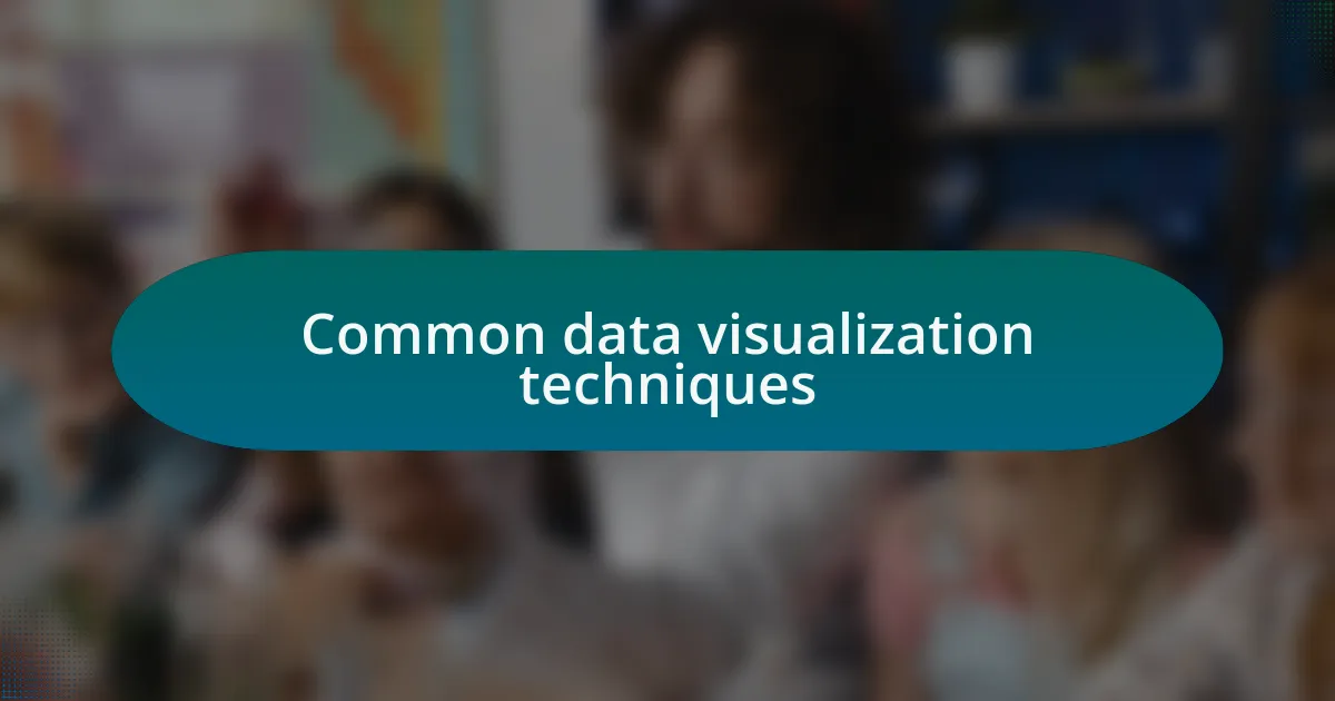 Common data visualization techniques