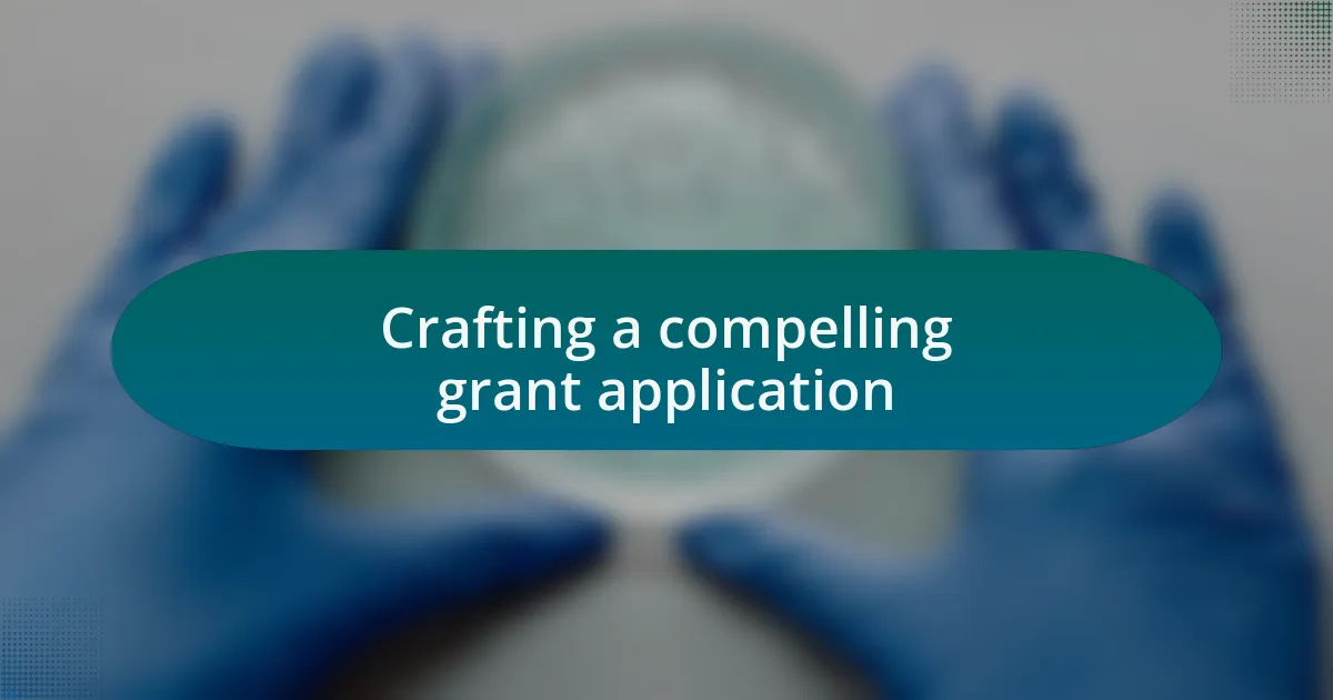 Crafting a compelling grant application