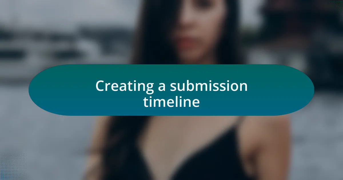 Creating a submission timeline