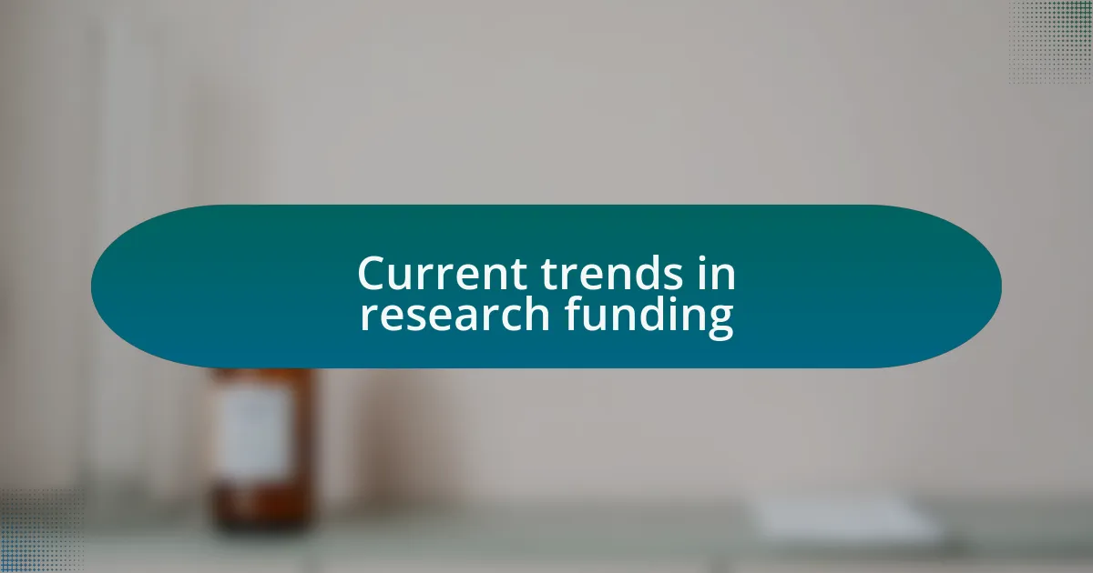 Current trends in research funding