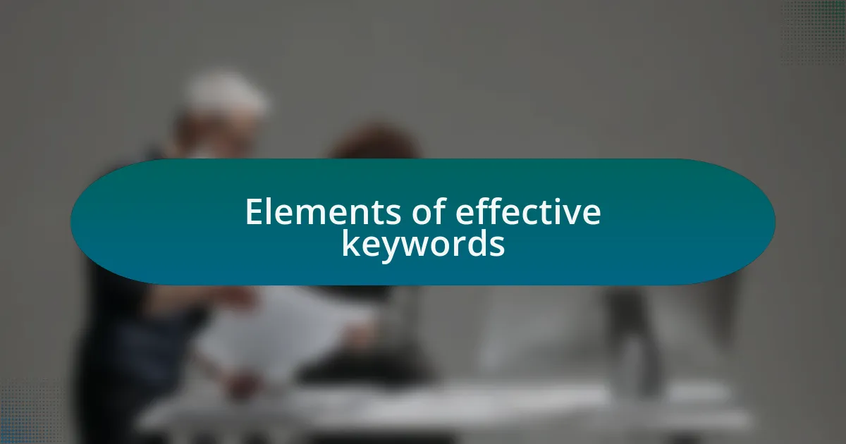 Elements of effective keywords