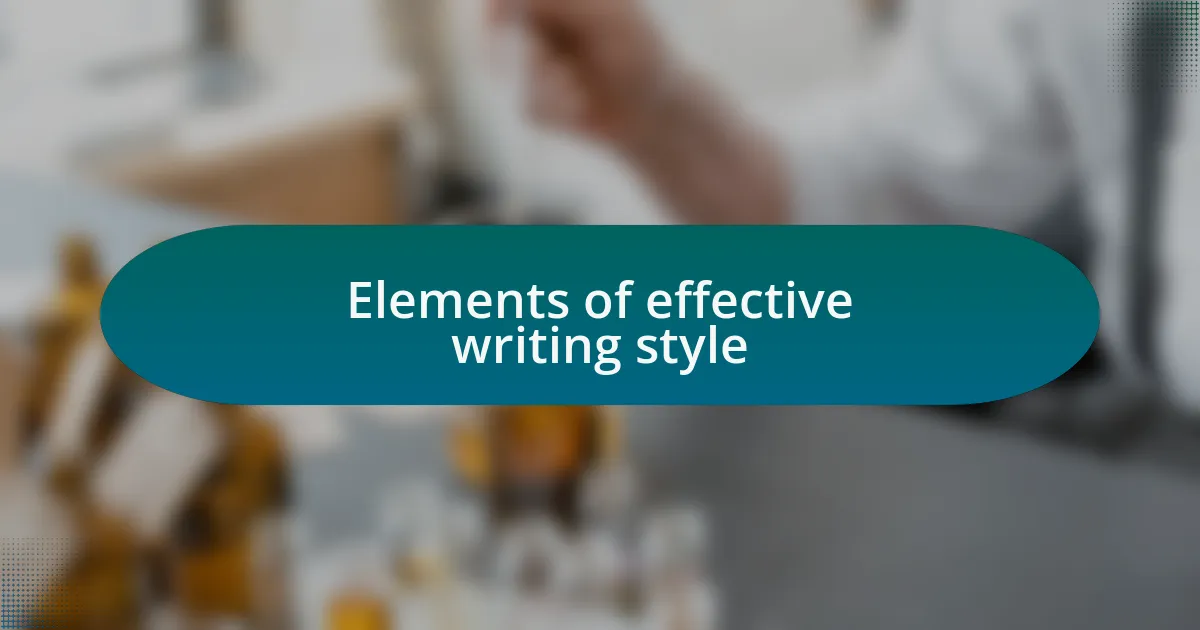 Elements of effective writing style
