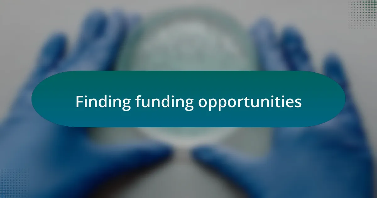 Finding funding opportunities