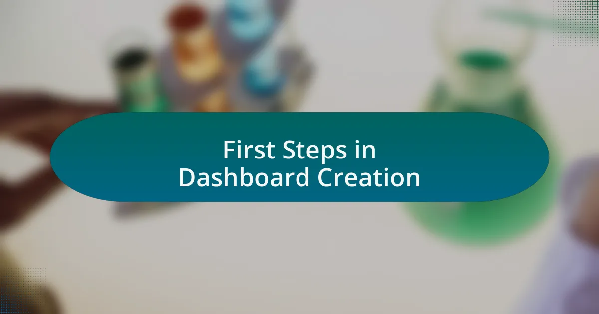 First Steps in Dashboard Creation
