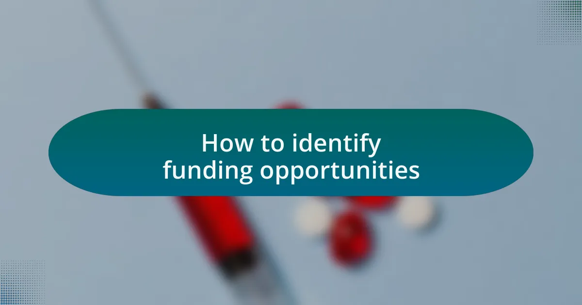 How to identify funding opportunities