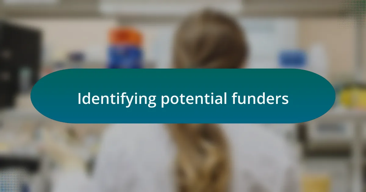 Identifying potential funders