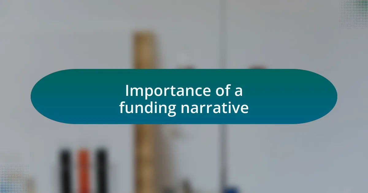 Importance of a funding narrative