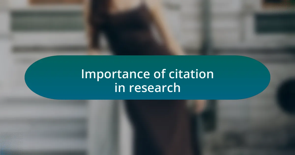 Importance of citation in research
