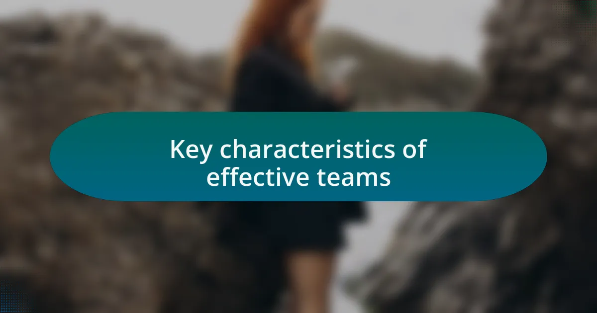 Key characteristics of effective teams