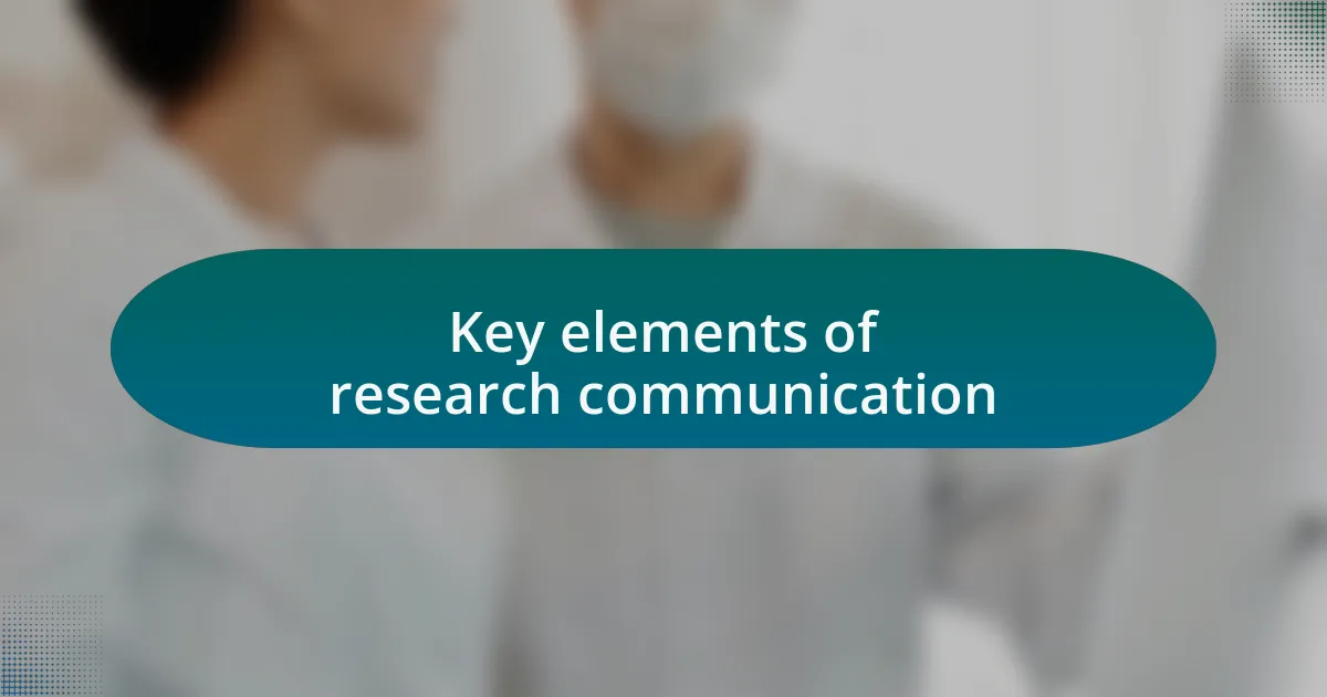 Key elements of research communication