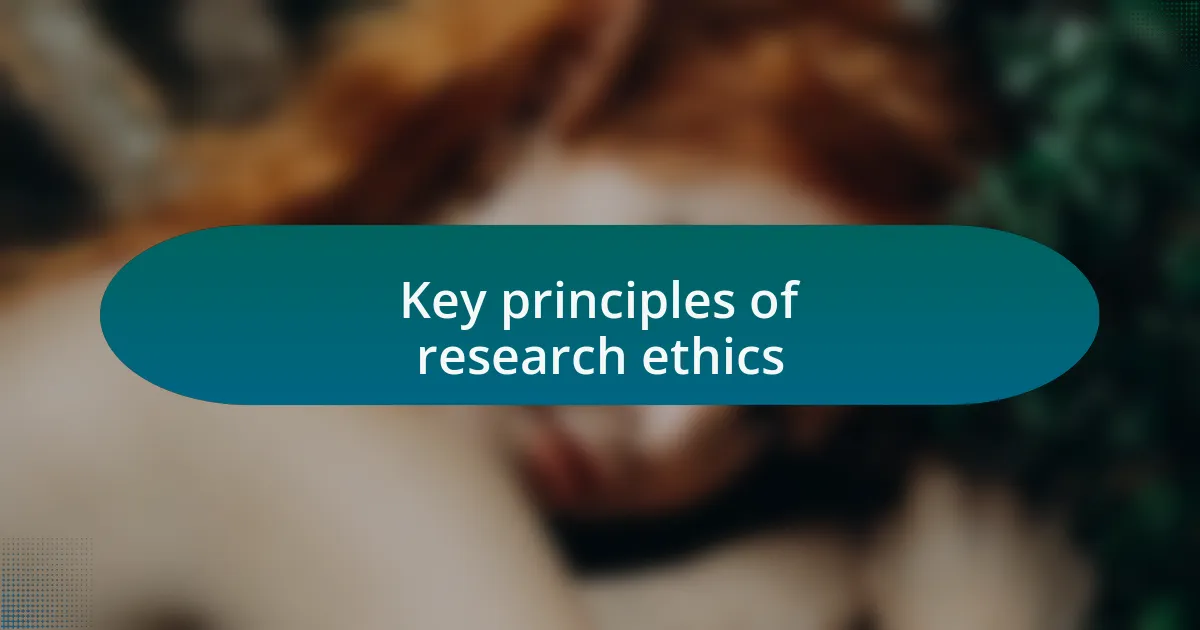Key principles of research ethics