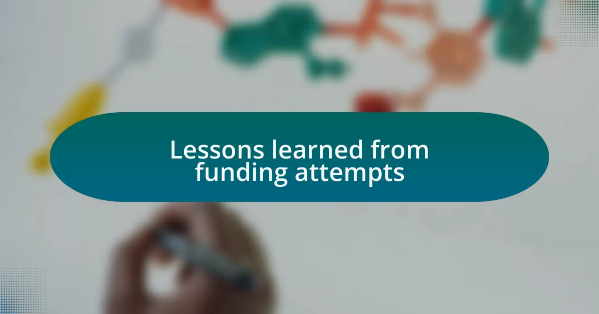 Lessons learned from funding attempts
