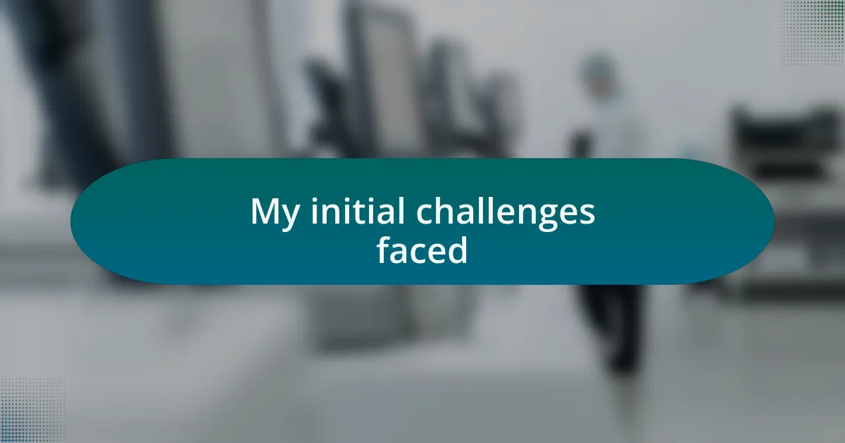 My initial challenges faced