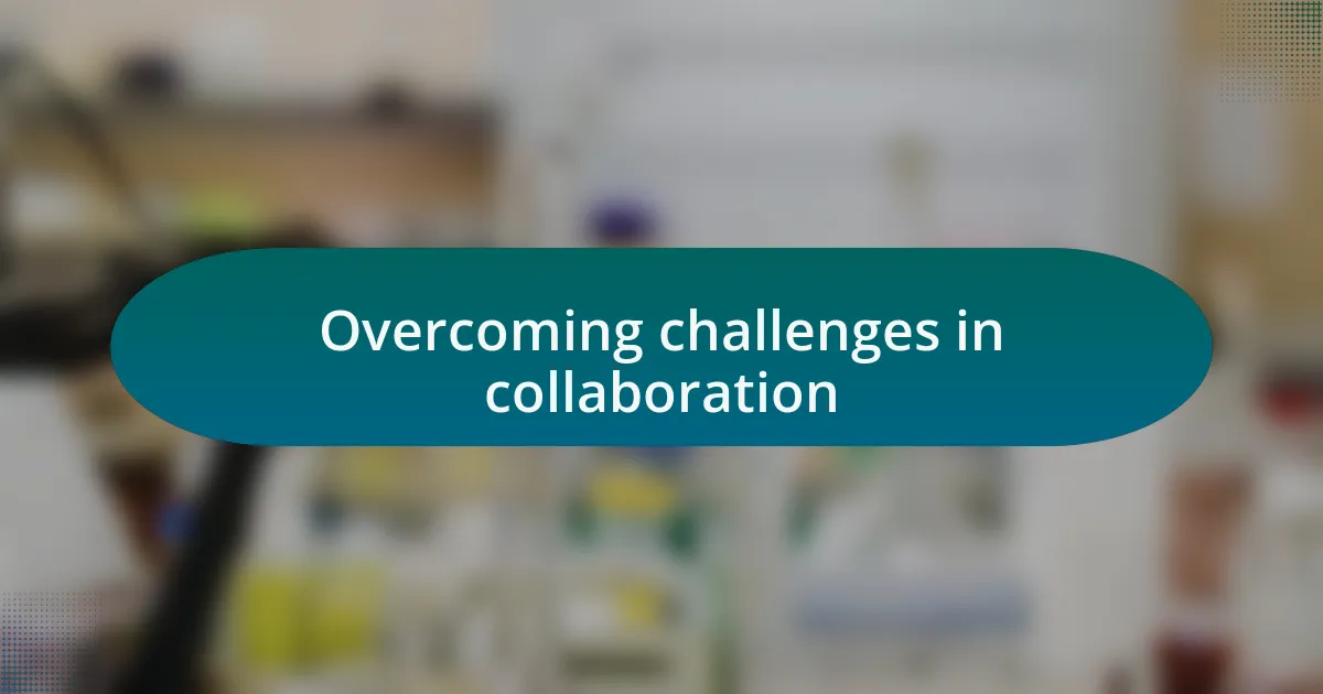 Overcoming challenges in collaboration