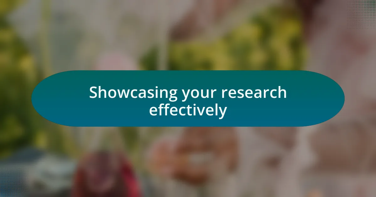 Showcasing your research effectively
