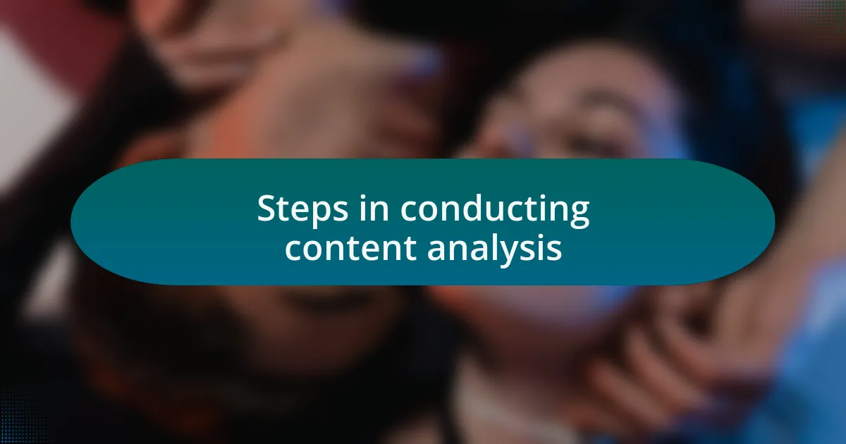 Steps in conducting content analysis
