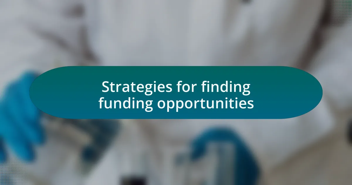 Strategies for finding funding opportunities
