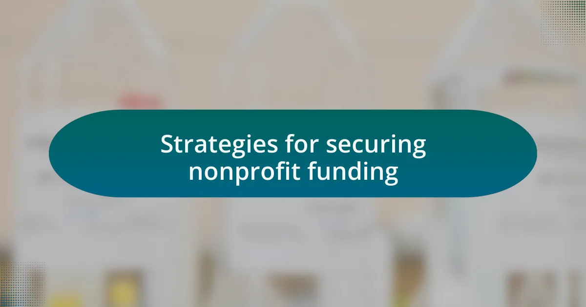 Strategies for securing nonprofit funding