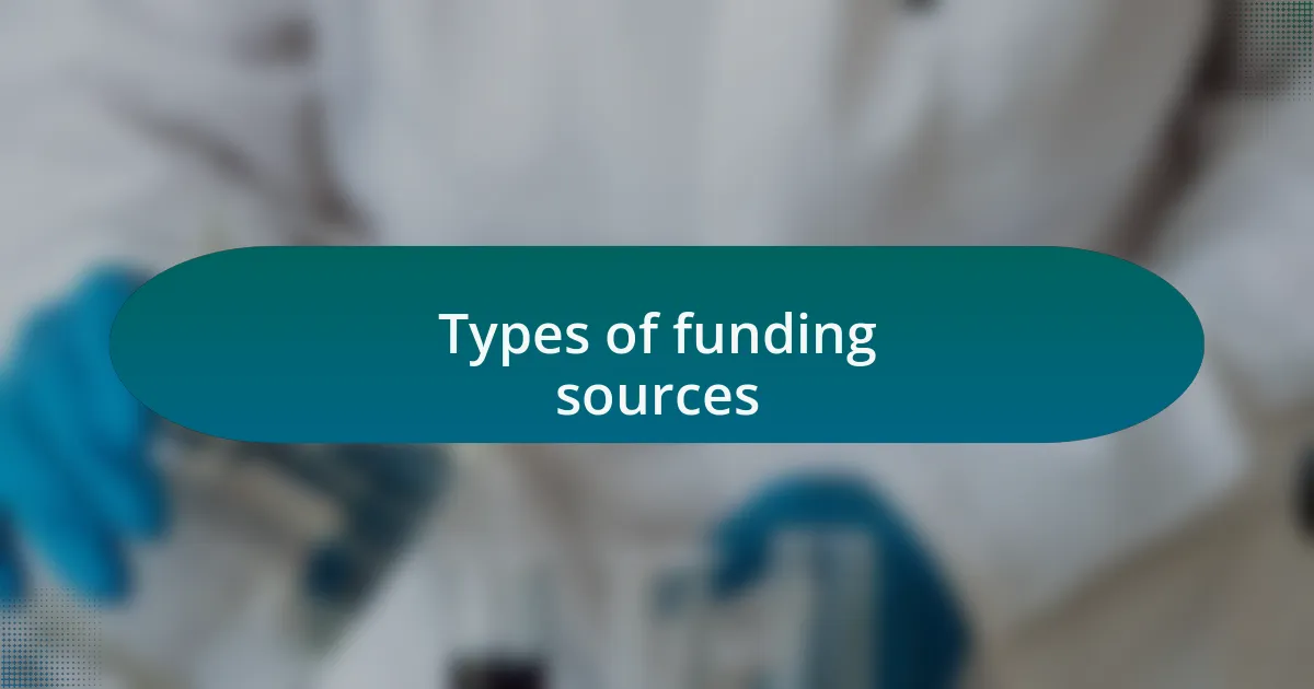 Types of funding sources