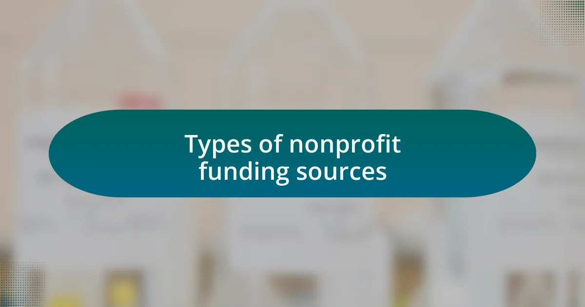 Types of nonprofit funding sources