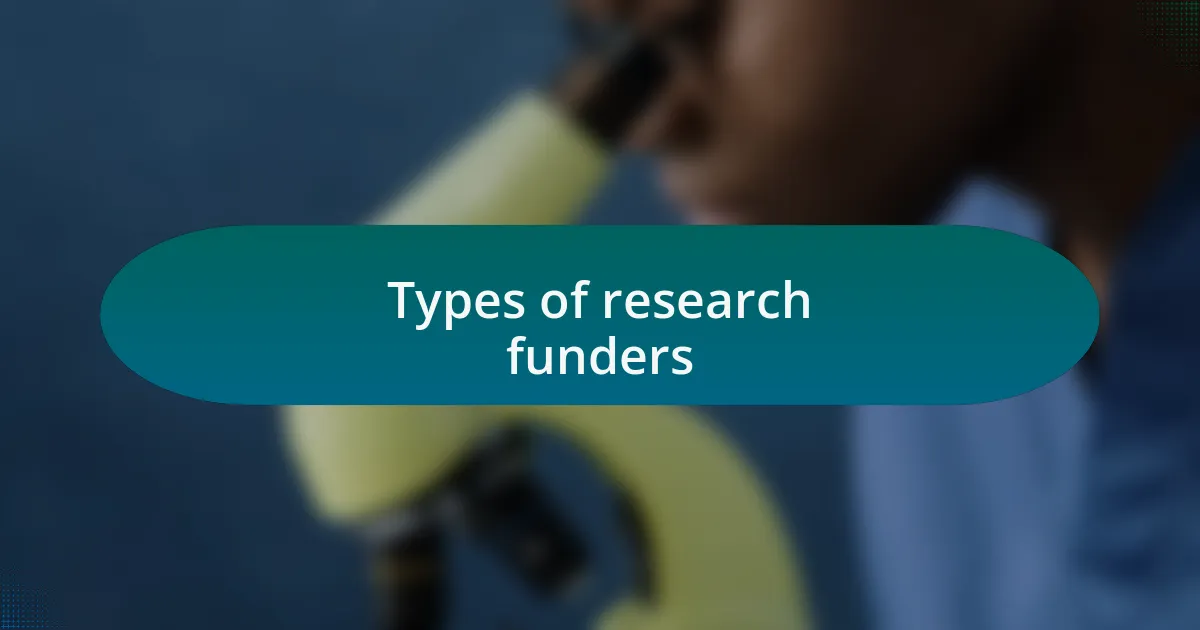 Types of research funders