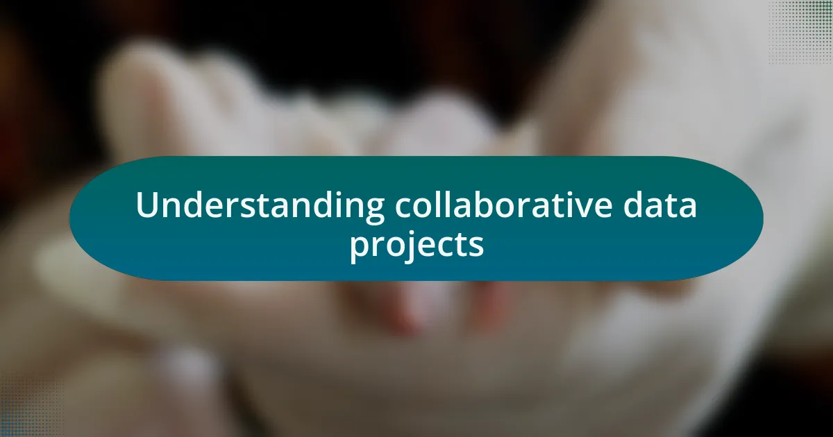 Understanding collaborative data projects