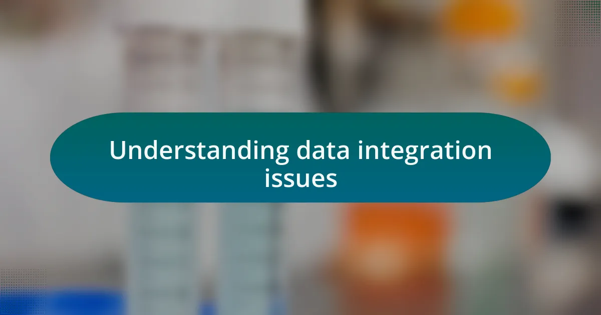 Understanding data integration issues
