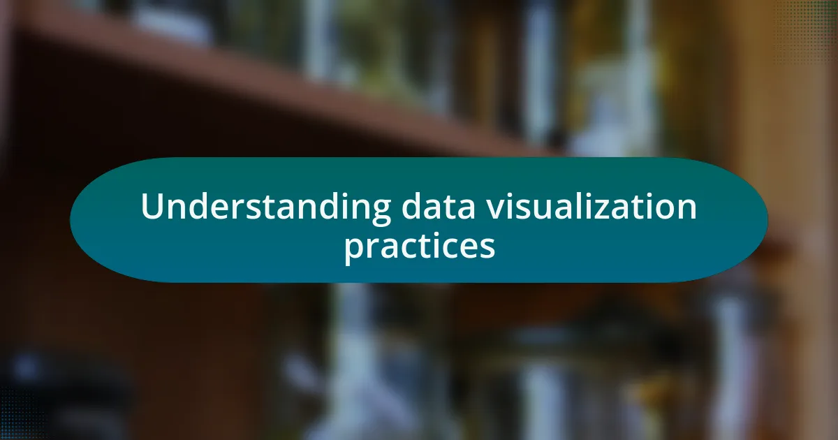 Understanding data visualization practices