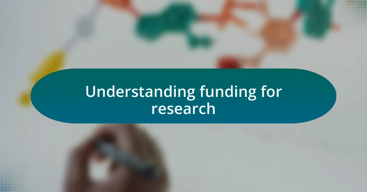 Understanding funding for research