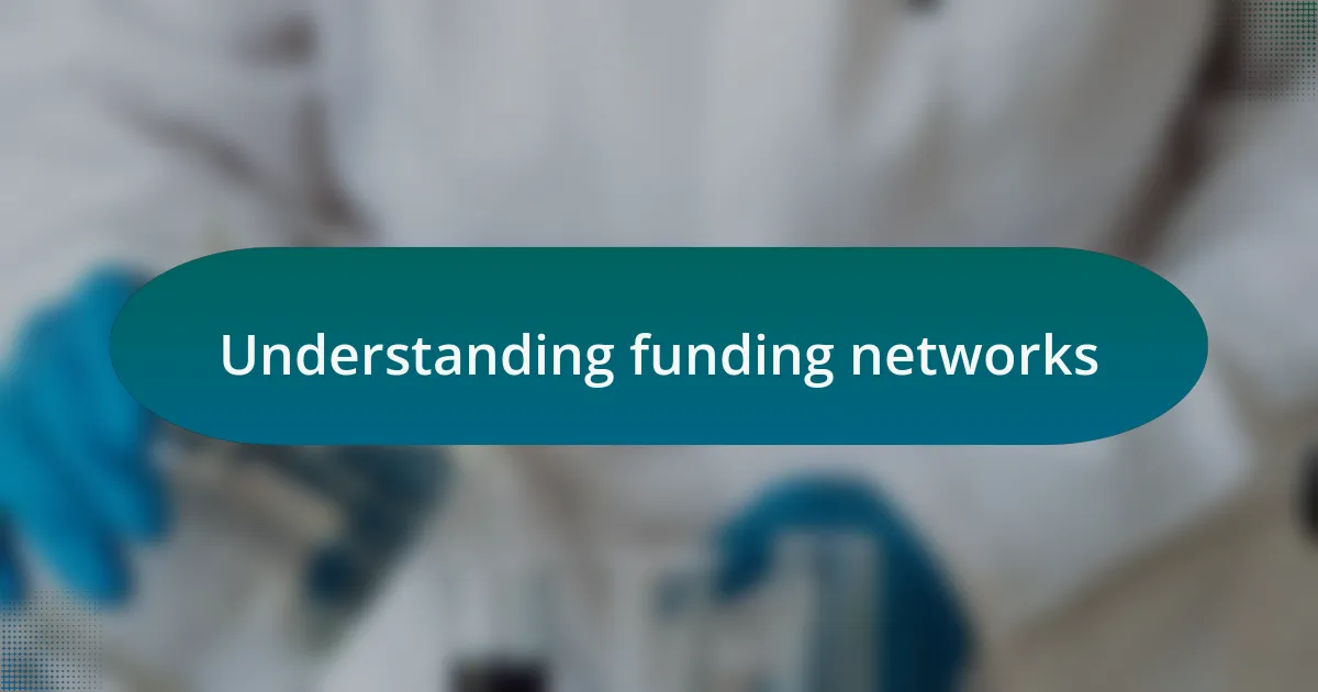 Understanding funding networks