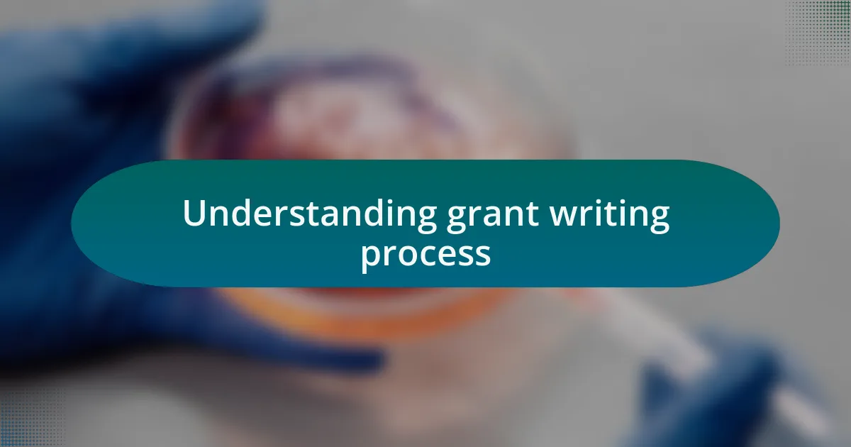 Understanding grant writing process