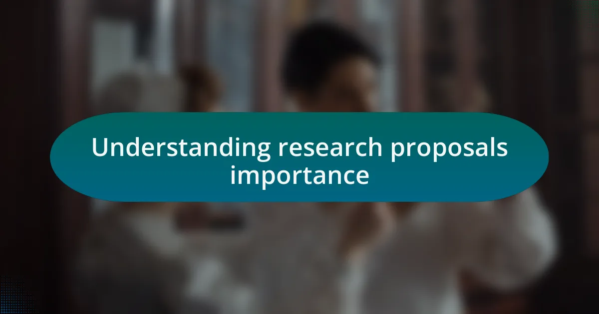 Understanding research proposals importance