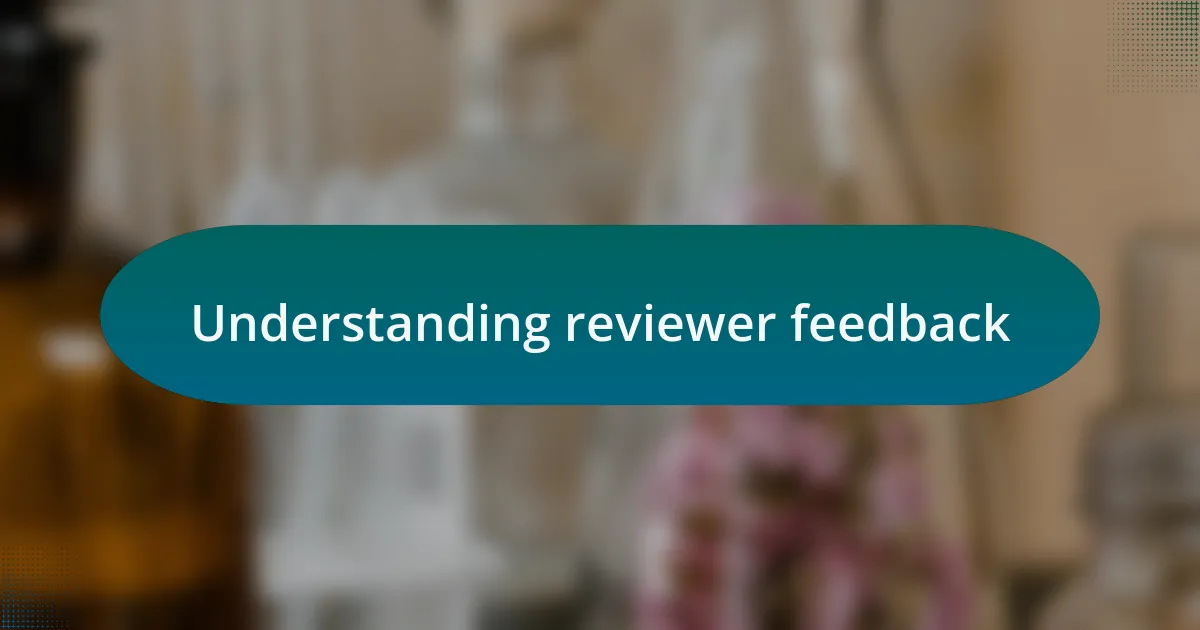 Understanding reviewer feedback
